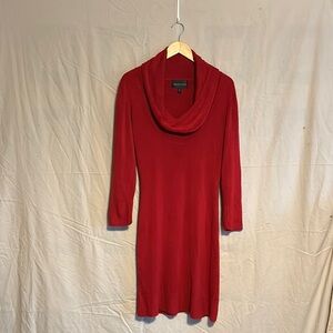 connected apparel Red Cowl Neck Long Sleeve Dress